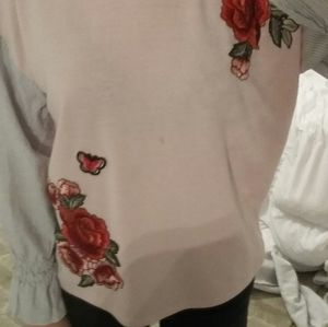 floral patch blouse